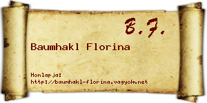 Baumhakl Florina névjegykártya